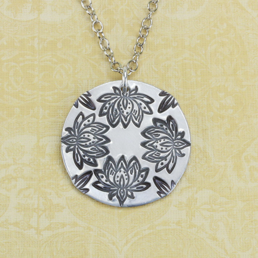 Metal Stamping Tools Large Lotus Flower Metal Design Stamp, 11mm - Beaducation Original